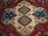 21556-Kazak Hand-Knotted/Handmade Afghan Rug/Carpet Tribal/Nomadic Authentic/ Size: ﻿11’7” x 8’6”