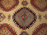 21562-Kazak Hand-Knotted/Handmade Afghan Rug/Carpet Tribal/Nomadic Authentic/ Size: 6'6''x 6'3''