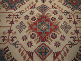 21563-Kazak Hand-Knotted/Handmade Afghan Rug/Carpet Tribal/Nomadic Authentic/ Size: 6'5" x 6'7"
