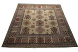 21566-Kazak Hand-Knotted/Handmade Afghan Rug/Carpet Tribal/Nomadic Authentic/Size: 6'6" x 6'4"