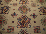 21566-Kazak Hand-Knotted/Handmade Afghan Rug/Carpet Tribal/Nomadic Authentic/Size: 6'6" x 6'4"