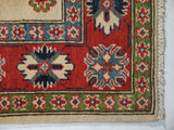 21612-Kazak Handmade/Hand-Knotted Afghan Rug/Carpet Tribal/Nomadic Authentic/Size: 7'10" x 5'6"