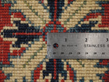 21674-Kazak Hand-Knotted/Handmade Afghan Rug/Carpet Tribal/Nomadic Authentic/ Size: 8'0" x 5'6"