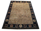 21772 - Chobi Ziegler Hand-Knotted/Handmade Afghan Rug/Carpet Modern Authentic/Size: 6'4" x 4'8"