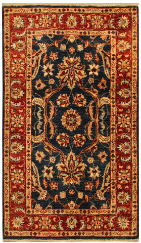 22289 - Chobi Ziegler Hand-Knotted/Handmade Afghan Rug/Carpet Traditional/Authentic/Size: 4'0" x 2'8"