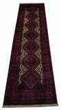 21914-Royal Khal Mohammad Hand-Knotted/Handmade Afghan Rug/Carpet Tribal/Nomadic Authentic/Size 9'8" x 2'8"