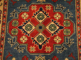 21976 - Kazak Hand-Knotted/Handmade Afghan Rug/Carpet Tribal/Nomadic/Authentic/Size: 4'1" x 2'7"