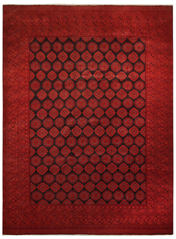 22281 - Royal Khal Mohammad Hand-Knotted/Handmade Afghan Rug/Carpet Traditional Authentic/Size: 12'5" x 9'8"