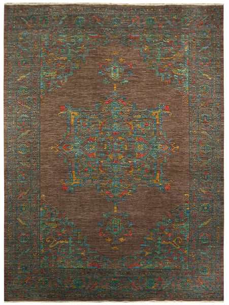 22335 - Royal Chobi Ziegler Hand-Knotted/Handmade Afghan Rug/Carpet Traditional/Authentic/Size: 11'4" x 8'1"