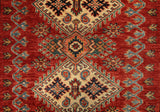 22464 -Royal Kazak Hand-Knotted/Handmade Afghan Tribal/Nomadic Authentic/Size: 4'7" x 3'4"