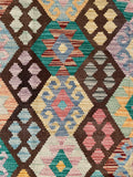 24000 - Kelim Hand-Woven/Flat Weaved Afghan Kelim/Carpet Modren/Nomadic Authentic/Size: 11'3" x 7'11"