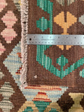 24000 - Kelim Hand-Woven/Flat Weaved Afghan Kelim/Carpet Modren/Nomadic Authentic/Size: 11'3" x 7'11"