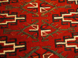 15129-Turkmen Sumac Bag Hand-Knotted/Handmade Persian Rug/Carpet Tribal/Nomadic/Authentic/ Size: 3'3" x 2'7"