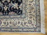 15043 - Nain Persian Hand-Knotted Authentic/Tribal/ Nomadic Carpet/Rug Silk-made/Size: 8'6" x 5'9"
