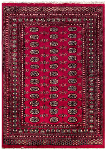 25045-Royal Bokhara Hand-Knotted/Handmade Pakistani Rug/Carpet Tribal/Nomadic Authentic/ Size: 8'0" x 5'7"/244cm x 170cm