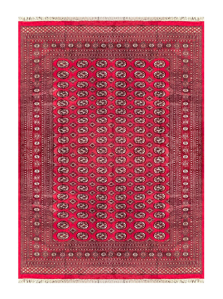 25290-Bokhara Hand-Knotted/Handmade Pakistani Rug/Carpet Tribal/Nomadic Authentic/ Size: 10'2" x 8'0"/310cm x 244cm
