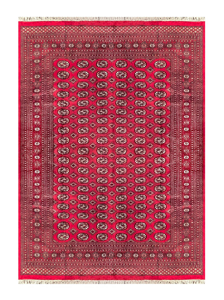 25290-Bokhara Hand-Knotted/Handmade Pakistani Rug/Carpet Tribal/Nomadic Authentic/ Size: 10'2" x 8'0"