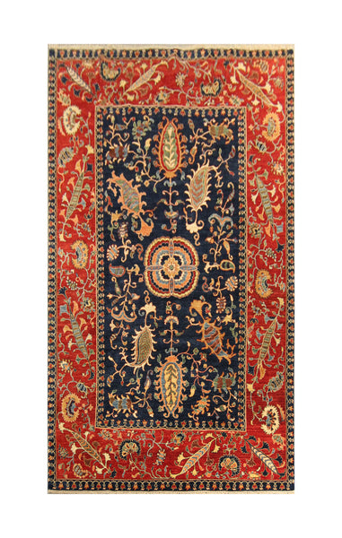 22444 - Chobi Ziegler Hand-knotted/Handmade Afghan Rug/Carpet Traditional Authentic/Size: 9'11" x 6'10"