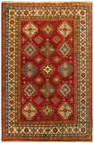 22459 -Royal Kazak Hand-Knotted/Handmade Afghan Tribal/Nomadic Authentic/Size: 6'5" x 5'3"
