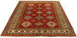 22459 -Royal Kazak Hand-Knotted/Handmade Afghan Tribal/Nomadic Authentic/Size: 6'5" x 5'3"
