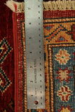 22459 -Royal Kazak Hand-Knotted/Handmade Afghan Tribal/Nomadic Authentic/Size: 6'5" x 5'3"