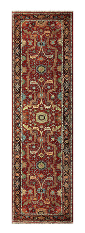 24780 - Royal Heriz Hand-Knotted/Handmade Indian Rug/Carpet Traditional/Authentic/Size: 12'1" x 2'6"