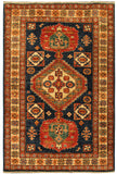 22467 - Royal Kazak Hand-Knotted/Handmade Afghan Tribal/Nomadic Authentic/Size: 5'11" x 4'1"