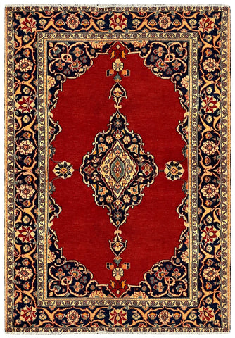 24290-Hamadan Hand-Knotted/Handmade Persian Rug/Carpet Tribal Authentic/ Size: 6'9" x 4'8"