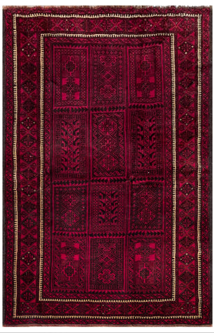 24346-Balutch Hand-Knotted/Handmade Persian Rug/Carpet Tribal/Nomadic Authentic/ Size: 6'4" x 4'3"