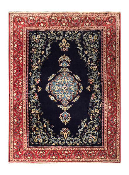24334- Kashan Handmade/Hand-Knotted Persian Rug/ Traditional Carpet Authentic/ Size: 6'9" x 4'8"