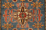 22454 - Kazak Hand-Knotted/Handmade Afghan Tribal/Nomadic Authentic/Size: 5'5" x 4'2"