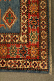 22454 - Kazak Hand-Knotted/Handmade Afghan Tribal/Nomadic Authentic/Size: 5'5" x 4'2"