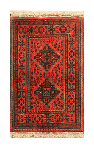 22516 -Royal Khal Mohammad Hand-Knotted/Handmade Afghan Rug/Carpet/Traditional/Authentic/Size: 4'2" x 2'6"