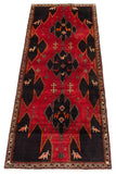 24799-Hamadan Hand-Knotted/Handmade Persian Rug/Carpet Traditional Authentic/ Size: 10'0" x 4'0"/305cm x 122cm