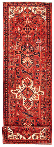 24820 - Heriz Hand-Knotted/Handmade Persian Rug/Carpet Traditional/Authentic/Size: 14'9" x 3'10"/389cm x 117cm