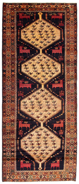 24840-Hamadan Hand-Knotted/Handmade Persian Rug/Carpet Traditional Authentic/ Size: 13'1" x 5'5"/399cm x 165cm