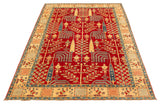 24876- Kazak Afghan Hand-knotted Contemporary/ Nomadic/Tribal Carpet/Rug/ Size/: 10'3" x 6'5"