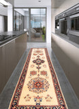 24866- Mashad Handmade/Hand-Knotted Persian Rug/Traditional/Carpet Authentic/ Size: 13'1" x 2'11"/399cm x 89cm