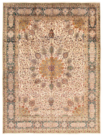 25415- Tabriz Persian Hand-knotted/Handmade/Authentic/Traditional Carpet/Rug / Size: 13'3" x 9'9"