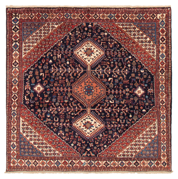26702-Yalameh Hand-Knotted/Handmade Persian Rug/Carpet Tribal/Nomadic Authentic/ Size: 6'7" x 6'7"