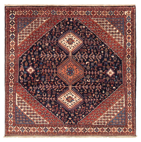 26702-Yalameh Hand-Knotted/Handmade Persian Rug/Carpet Tribal/Nomadic Authentic/ Size: 6'7" x 6'7"