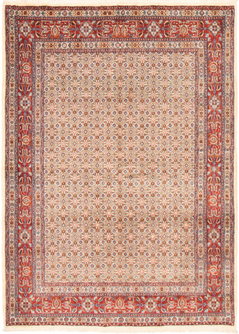 26727-Moud Handmade/Hand-Knotted Persian Rug/Traditional/Carpet Authentic/ Size: 7'9" x 5'7"