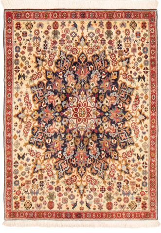 25439- Abadeh Hand-Knotted/Handmade Persian Rug/Carpet Tribal/Nomadic Authentic/ Size: 4'9" x 3'5"
