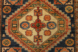 22453 - Royal Kazak Hand-Knotted/Handmade Afghan Tribal/Nomadic Authentic/Size: 6'2" x 4'1"