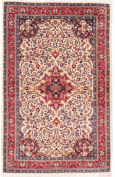 26137-Sarough Hand-Knotted/Handmade Persian Rug/Carpet Traditional Authentic/ Size: 6'8"x 4'2"