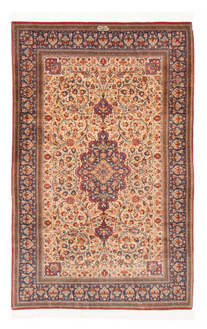 26143-Ghom Hand-knotted/Handmade Persian Rug/Carpet Traditional Authentic/ Size: 7'3" x 4'7"