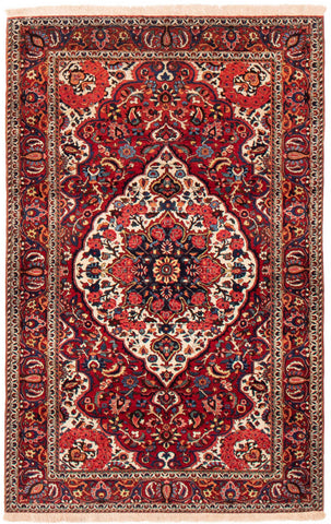 26704- Bakhtiar Hand-Knotted/Handmade Persian Rug/Carpet Traditional Authentic/ Size : 7'3" x 4'8"/221cm x 142cm