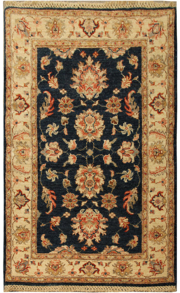22298 - Chobi Ziegler Hand-Knotted/Handmade Afghan Rug/Carpet / Traditional/Authentic/Size: 4'2" x 2'7"