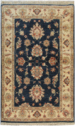 22296 - Chobi Ziegler Hand-Knotted/Handmade Afghan Rug/Carpet Traditional/Authentic/Size: 4'2" x 2'7"