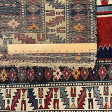 25409-Antique Kazak/Circa-1940/ Hand-Knotted/Handmade Russian Rug/Carpet Tribal/Nomadic Authentic/ Size: 4'8" x 3'2"